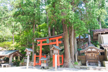 Fototapeta na wymiar Gifu, Japan - Aug 02 2017- Hie Shrine. a famous historic site in Takayama, Gifu, Japan.