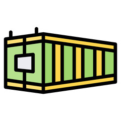 Container box filled line color icon