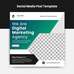 We are digital marketing agency social media marketing post template design and creactive banner ads template