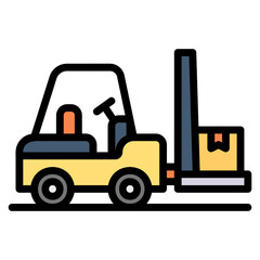 Forklift filled line color icon