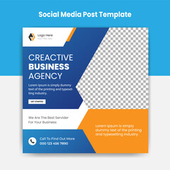 Fototapeta premium Creactive business agency social media marketing post template design vector