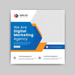 We are digital marketing agency social media marketing post template design vector