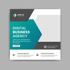 Digital business agency social media post template design and creactive banner ads