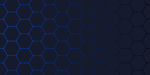 Abstract hexagonal metal background with red light. grey and blue hexagons modern background illustration.	
