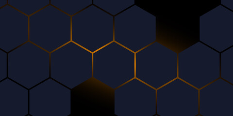 Dark gray hexagonal technology abstract vector background. Black soft hexagon technology background. Hexagon in futuristic modern technology background.