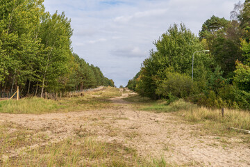 The no man's land on the border between Ahlbeck in Germany and Swinoujscie in Poland