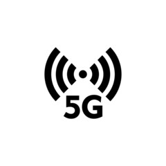 5G network simple flat icon vector illustration