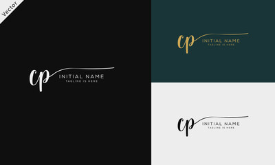 CP PC Signature initial logo template vector