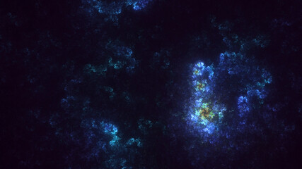 3D rendering abstract blue technology fractal background