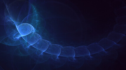 3D rendering abstract blue technology fractal background