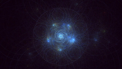 Naklejka premium 3D rendering abstract blue technology fractal background