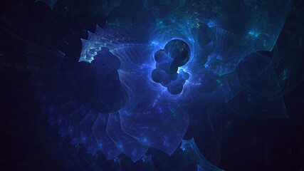 3D rendering abstract multicolor fractal light background