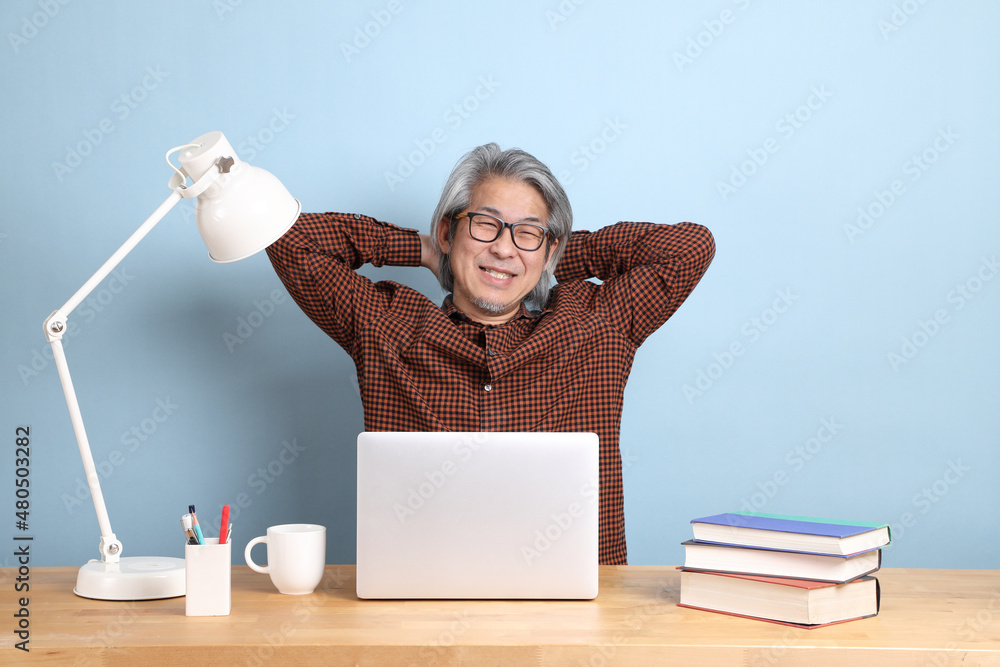 Poster Man with Laptop