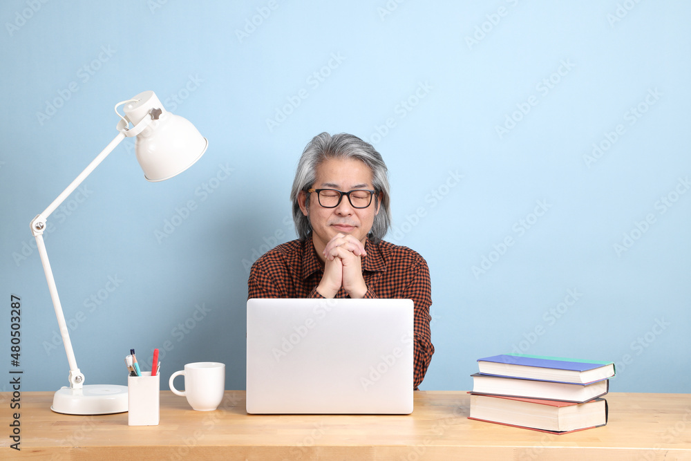 Poster Man with Laptop