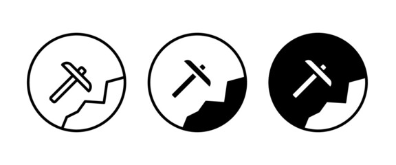 mining tool pickaxe, Mining, Hammer icon sign, symbol, logo, illustration, editable stroke, flat design style isolated on white