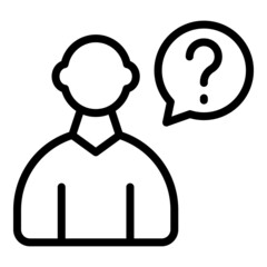 Student question icon outline vector. Study education
