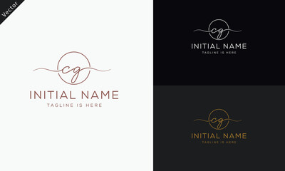 CG GC Signature initial logo template vector