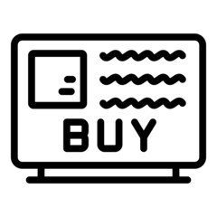 Buy order icon outline vector. Data summary