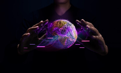 World Technology Concepts. Global Network and Data Exchange. Worldwide Business. Telecommunication,...
