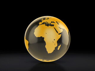 Glass world globe