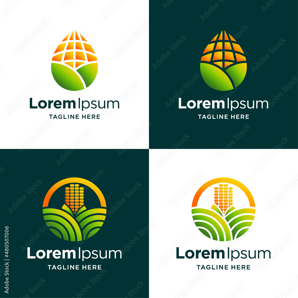 Wall mural cornfield logo with simple concept