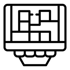 Arcade gameplay icon outline vector. Game machine