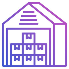 Warehouse line gradient icon