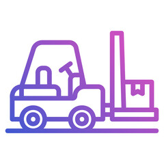 Forklift line gradient icon