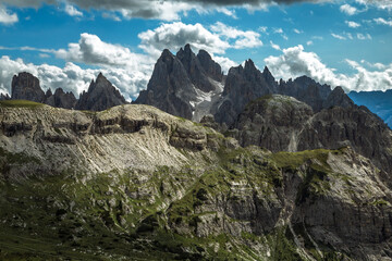 Fototapeta na wymiar Cadini Di Misurina Dolomite mountain path, Italy, Trentino