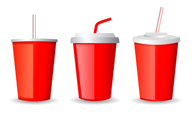 Soft drink cup, vector cartoon