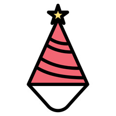 Hat Party filled line color icon