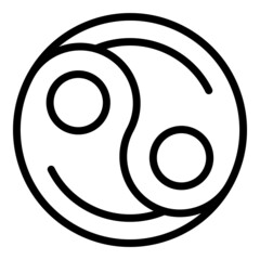 Yin yang meditation icon outline vector. Relax happy