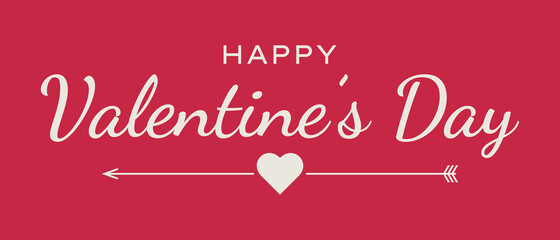 Happy Valentine's Day banner. Vector illustration.