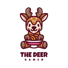 Illustration vector graphic of The Deer Ramen, good for logo design