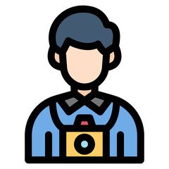 Photographer filled line color icon