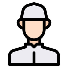 Groom muslim wedding filled line color icon