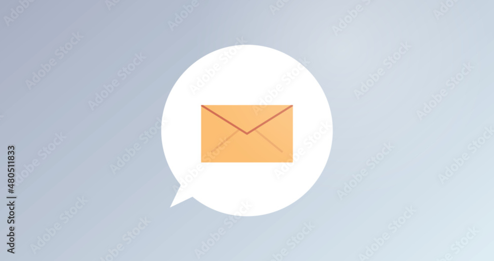 Aufkleber email notification in a speech bubble and new message flat vector illustration.