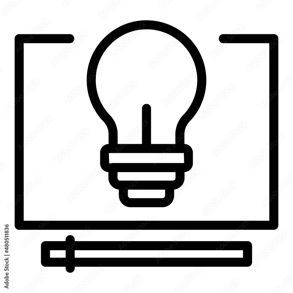 Poster video idea tutorial icon outline vector. screen distance