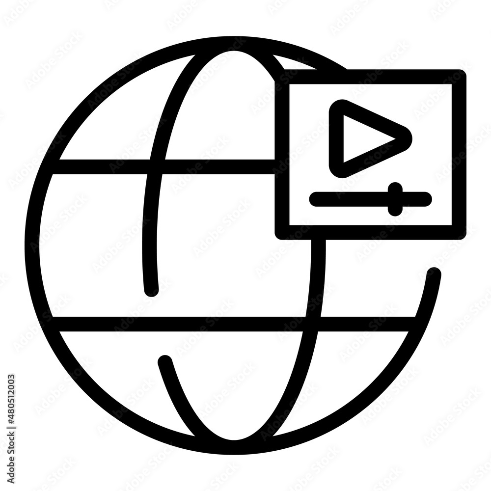 Poster global tutorial icon outline vector. screem distance