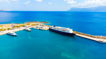 The big tourist liner in a port