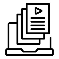 Computer video icon outline vector. Training screen