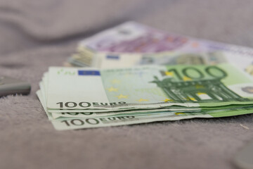 american and european currency dollars euro close up background