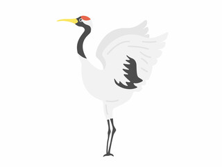 羽を広げる鶴のイラスト