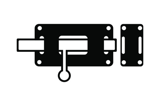 Vector illustration of latch black isolated on white background