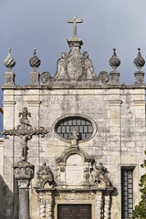 Obraz premium detail of the facade of Aveiro Cathedral, Also known as the Sao Domingos Church in Aveiro, Portugal