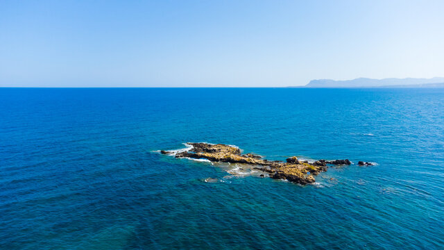 A Small Island View From Above Coast Taken By A Drone.