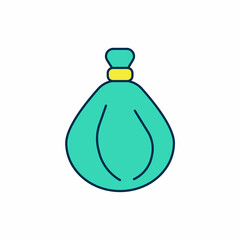 Filled outline Garbage bag icon isolated on white background. Vector