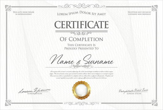 Certificate Or Diploma Modern Design Template