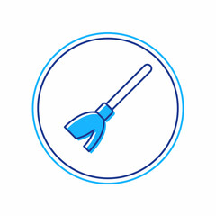 Filled outline Handle broom icon isolated on white background. Cleaning service concept. Vector