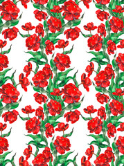 Seamless background, floral pattern.  Watercolor background.